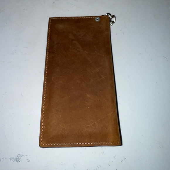Brown and Black Leather Chain Wallet - Picture 3 of 3